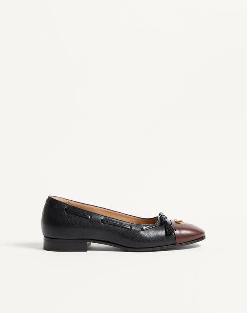 Valentino Garavani - Valet Du Roi Ballerina Aus Ziegenleder - Schwarz/kaffee - Mann - Loafers Und Drivers